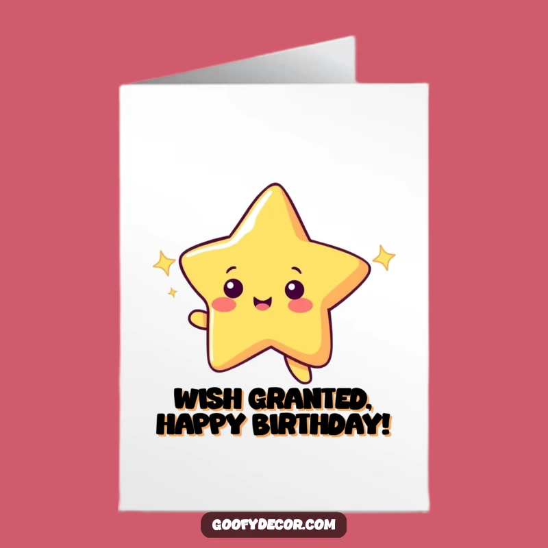 Free Printable Birthday Card: Shooting Star Wish - Downloadable Funny Greeting Gift