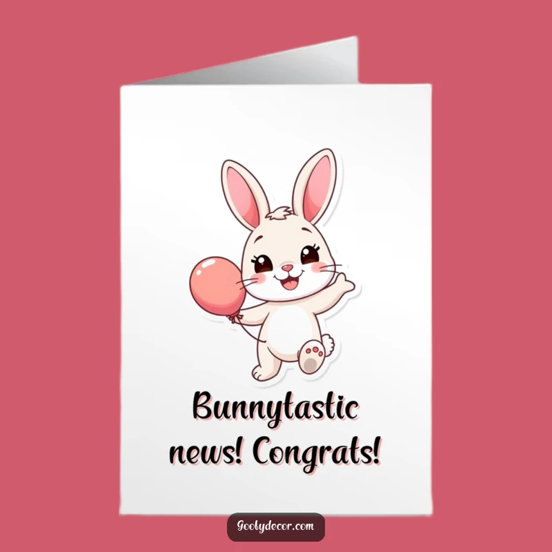 Free Printable Bunny Balloon 'Congrats' Card - Downloadable & Print at Home Joy