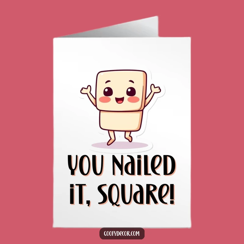 Free Printable Congrats Card: Jigging Square Pal, Success Downloadable Gift