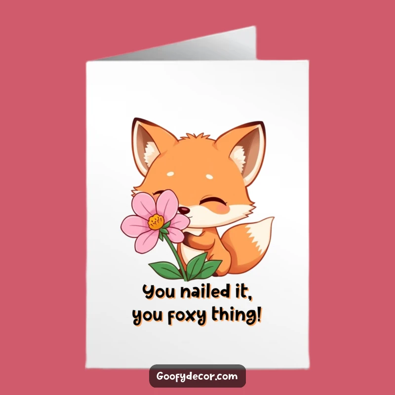 Free Printable Congrats Card: Witty Fox Winks - Perfect Humorous Downloadable Gift