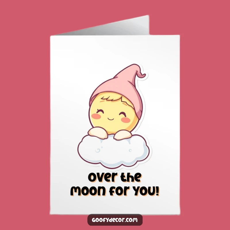 Free Printable Congrats Card: Sleepy Moon Peeks, Funny Achievement