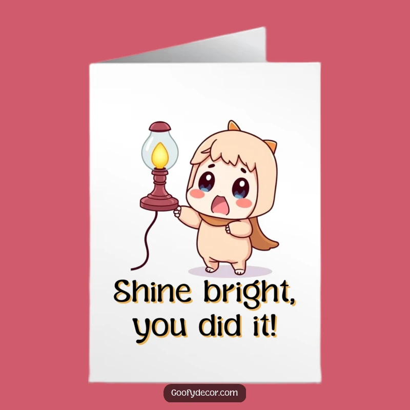 Free Printable Congrats Card: Wobbly Lamp Surprise Funny Downloadable