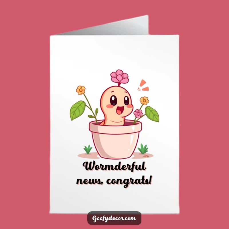 Free Printable Worm Congrats Card: Funny Surprise Success Announcement