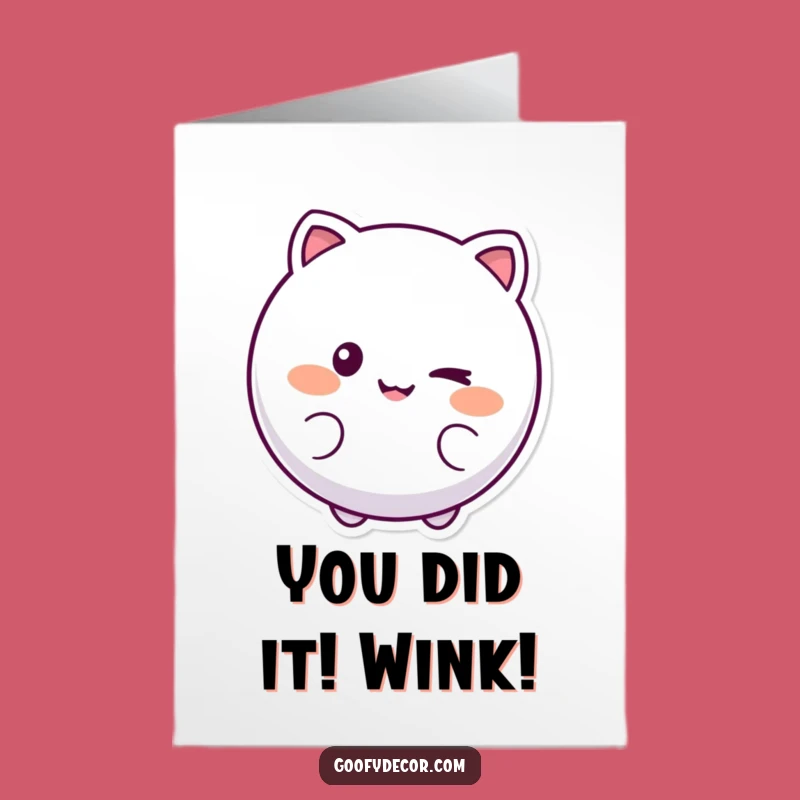 Free Printable Winking Smiley Congratulations Card: Funny Downloadable Gift for Success
