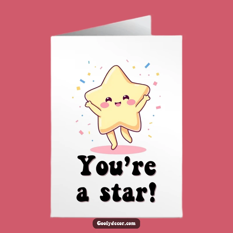 Free Printable Congratulations Card: Kawaii Star's Confetti Celebration - Festive Downloadable