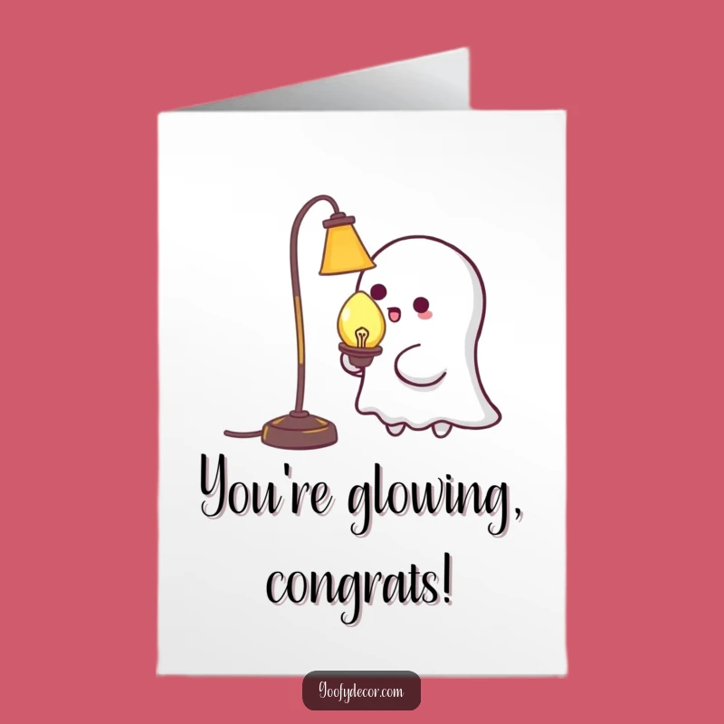 Free Printable Congrats Card: Ghost Tickling Lamp Funny Downloadable Gift