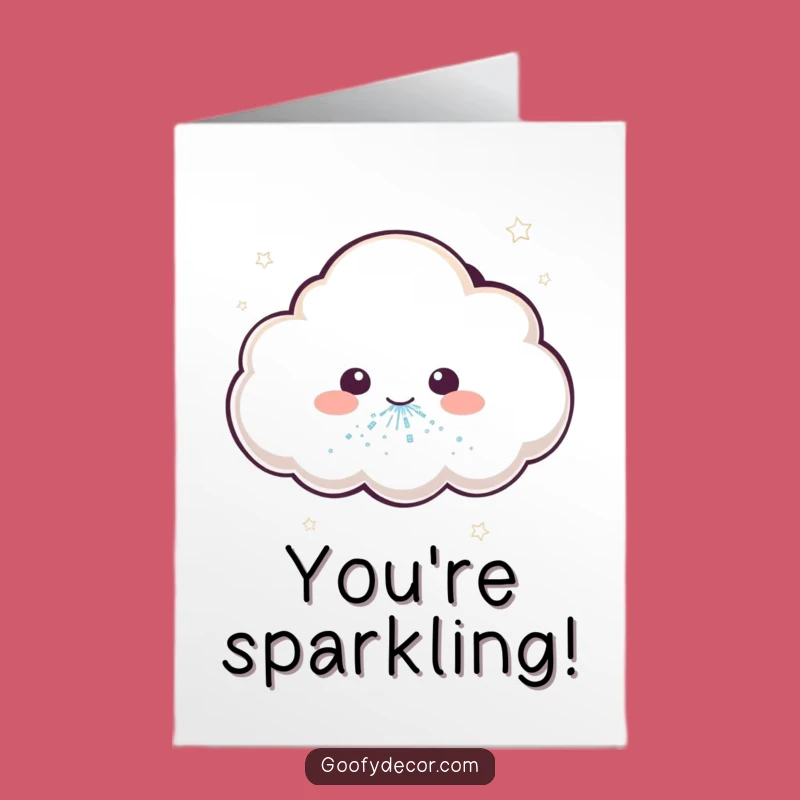 Free Printable Congratulations Card: Kawaii Cloud Glitter Blast - Funny Downloadable