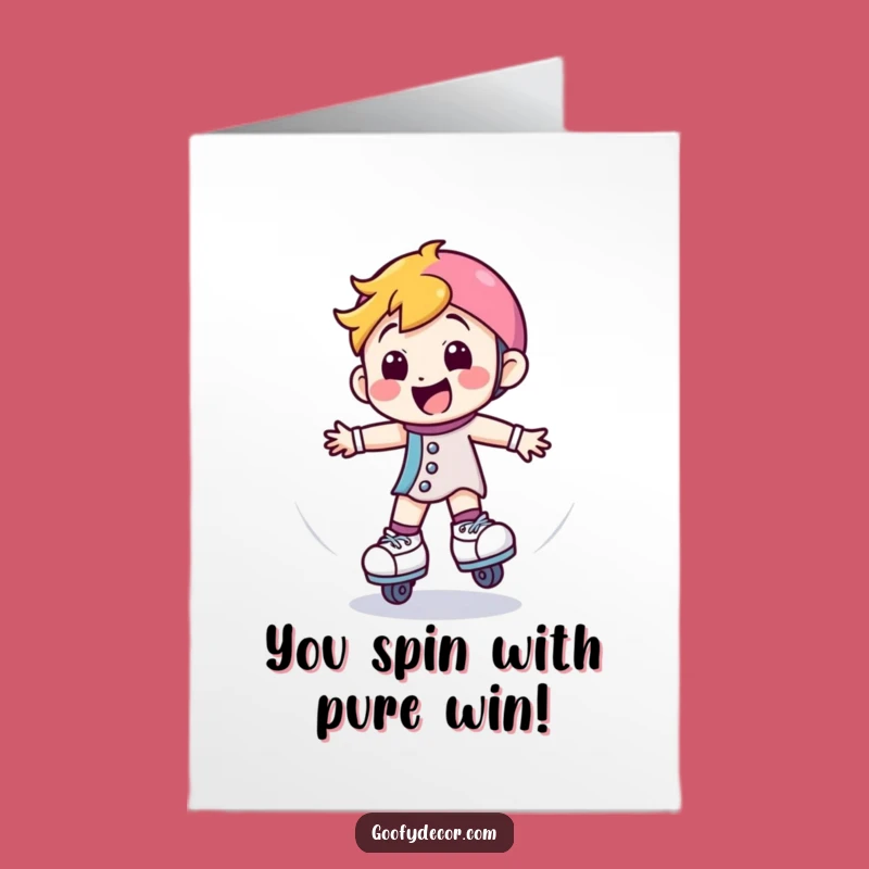 Free Printable Roller Skate Congrats Card: Spin to Win, Downloadable Gift