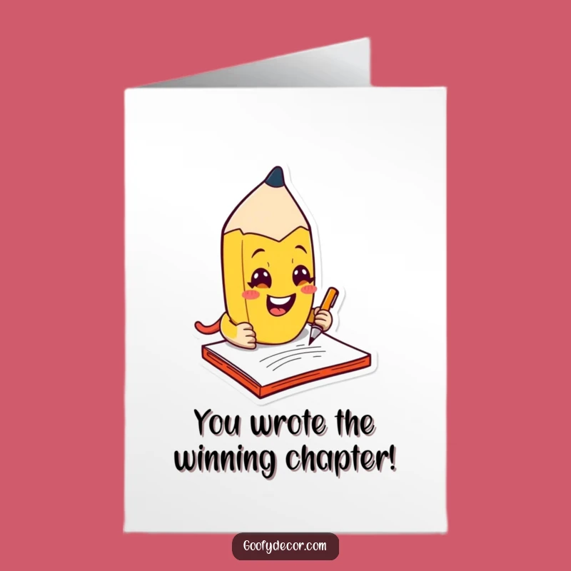Free Printable Kawaii Pencil Congrats Card - Grinning Scribbles Downloadable