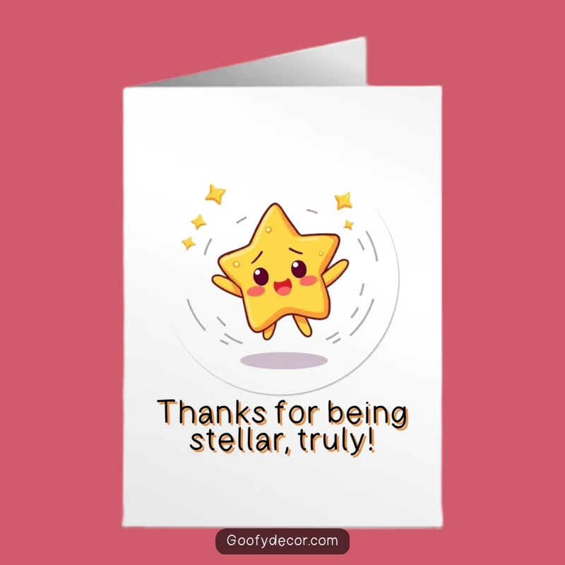 Free Printable Funny Star Thank You Card: Dizzy Thanks, Downloadable Appreciation Gift