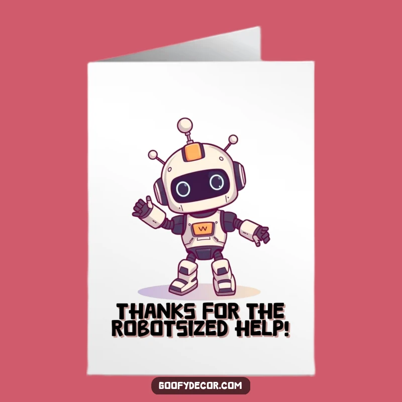 Free Printable Robot Thank You Card: Funny Downloadable Gift for Gratefulness