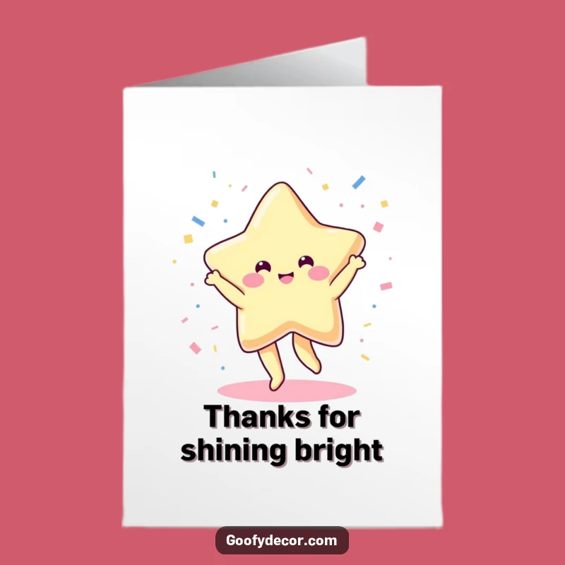 Free Printable Thank You Card: Kawaii Star's Confetti Gratitude - Cheerful Downloadable