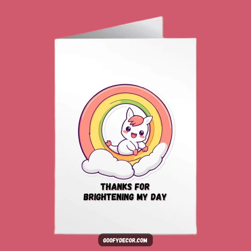 Free Printable Thank You Card: Rainbow Character Gratitude Greeting Download