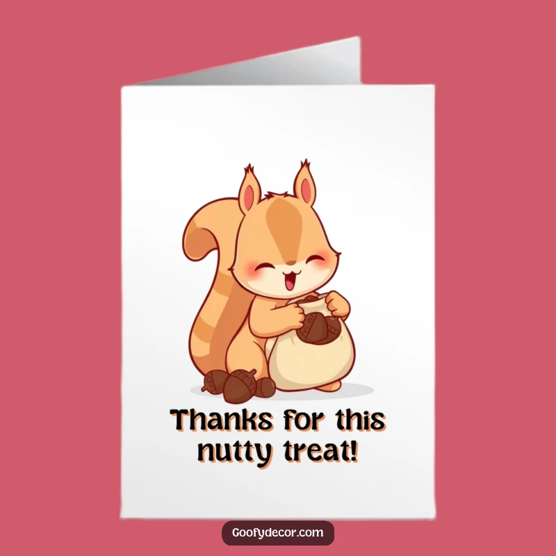 Free Printable Thank You Card: Squirrel Stuffing Acorns Funny Digital