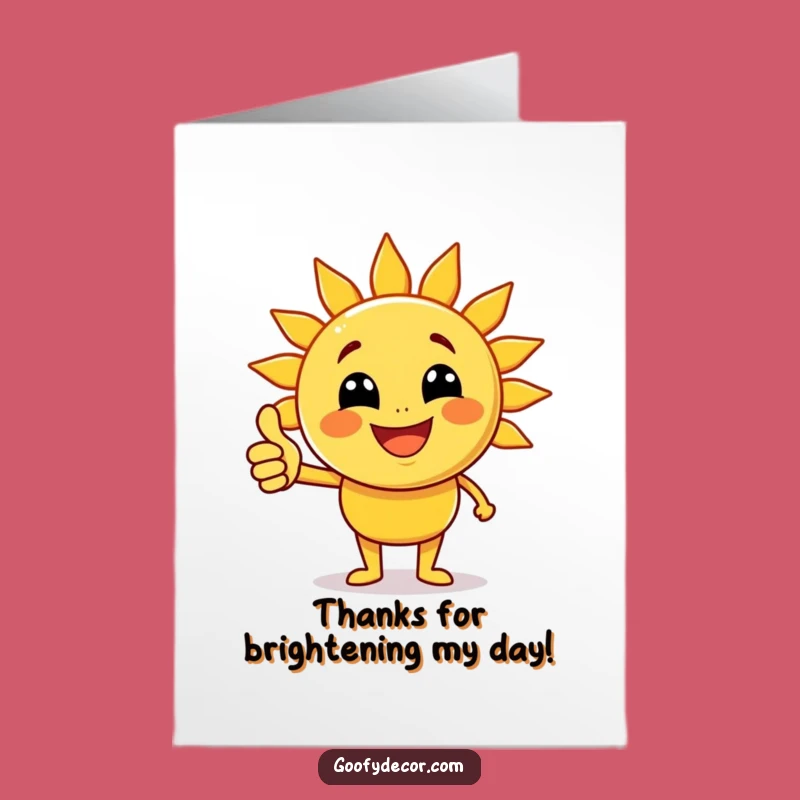 Free Printable Thank You Card: Sunny Gratitude From Happy Sun, Downloadable Gift