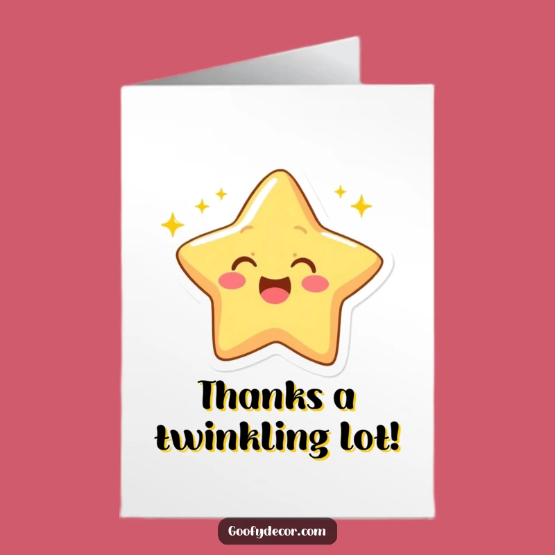 Free Printable Thank You Card: Winking Star, Funny Downloadable Gratitude