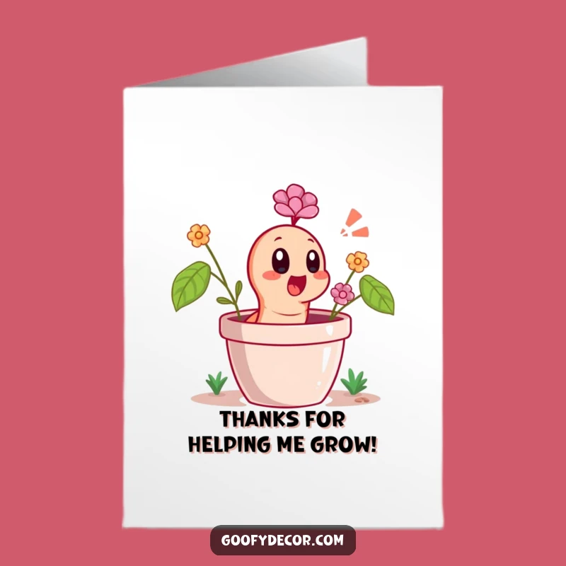 Free Printable Worm Thank You Card: Funny Surprise Gratitude Gift
