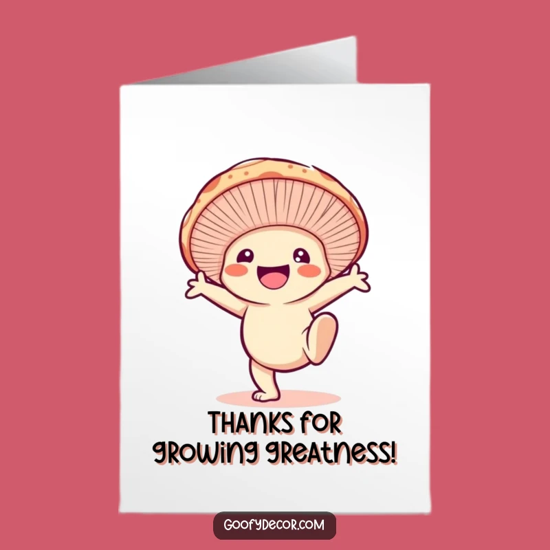 Funny Free Printable Thank You Card: Mushroom Cartwheel, Unique Downloadable Gift
