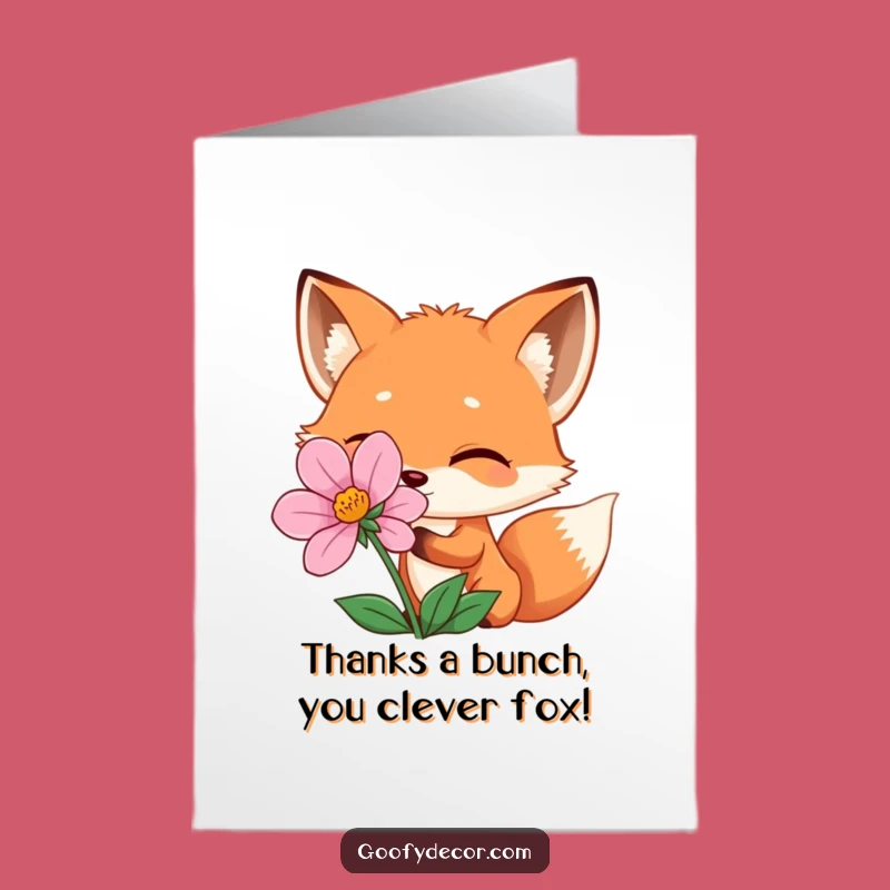 Free Printable Thank You Card: Playful Fox Winks - Sweet & Funny Downloadable Gift