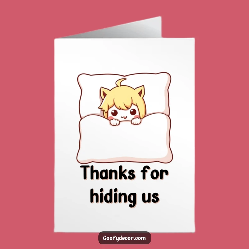 Free Printable Thank You Card: Mischievous Peek Funny Downloadable