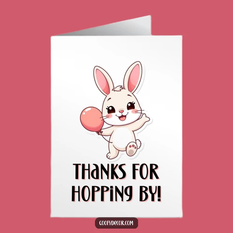 Free Printable Bunny Balloon Thank You Card - Downloadable & Print at Home Gratitude