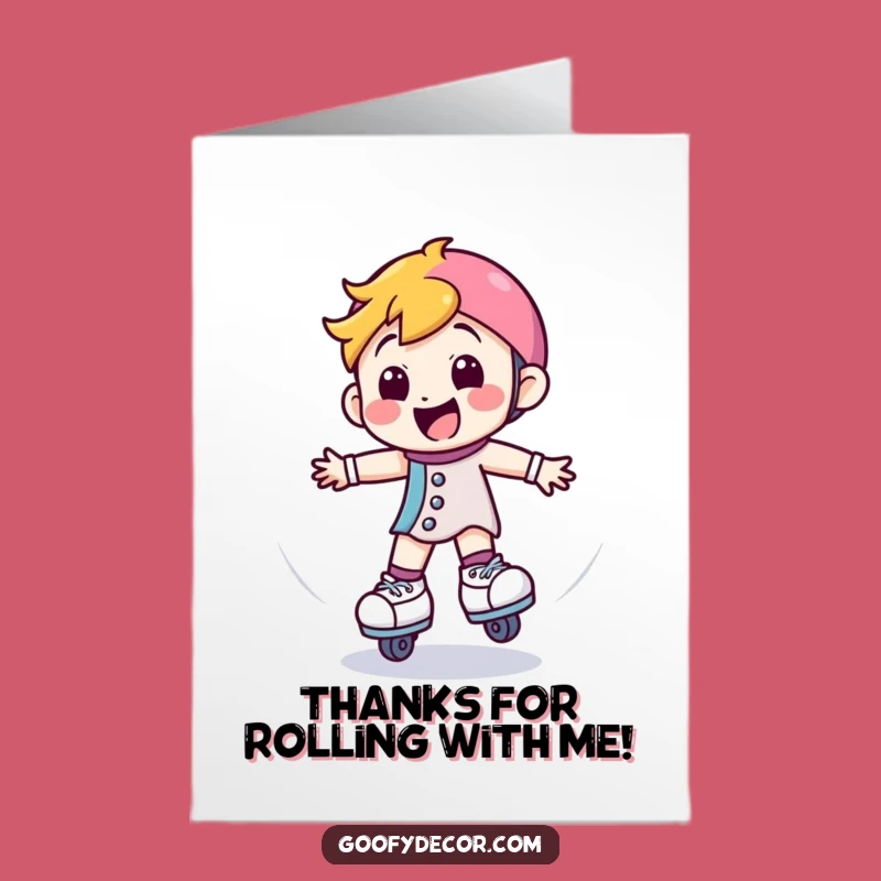 Free Printable Roller Skate Thank You Card: Grateful Spin, DIY Gift