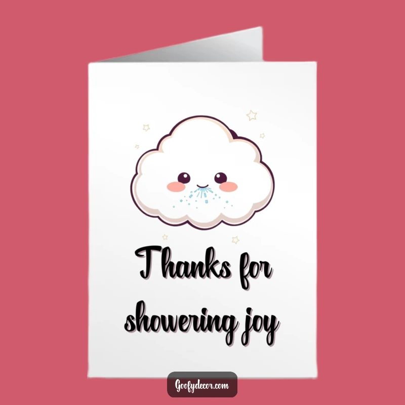 Free Printable Thank You Card: Kawaii Cloud's Glitter Thanks - Funny Downloadable