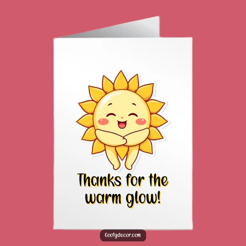Free Printable Thank You Card: Sunny Hug, Heartfelt Gratitude Downloadable Gift