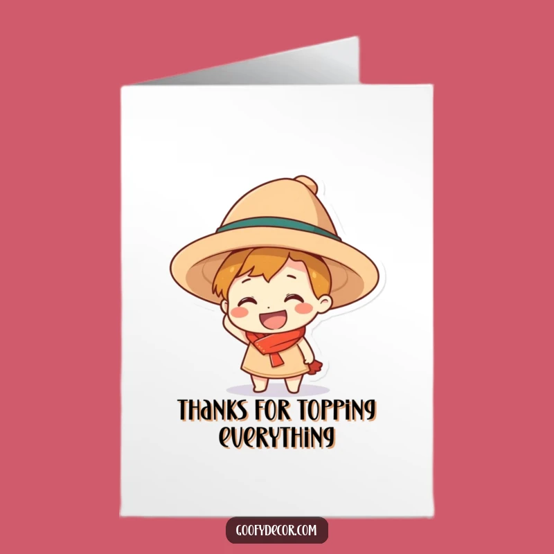 Free Printable Thank You Card: Grinning Hat Humor Funny Downloadable