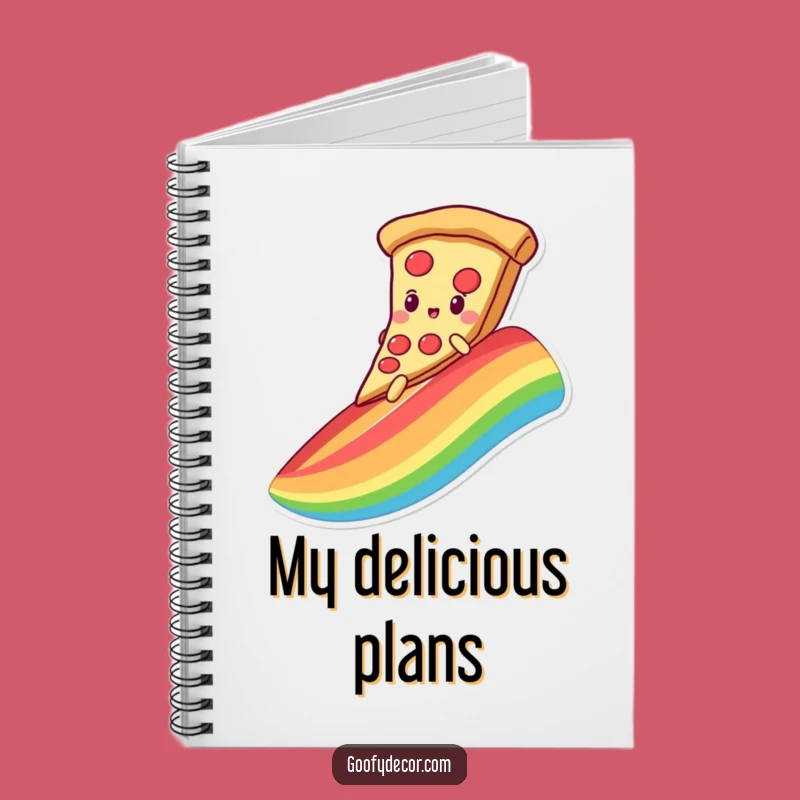 Funny Kawaii Pizza Notebook: Rainbow Slide for Your Tasty Notes