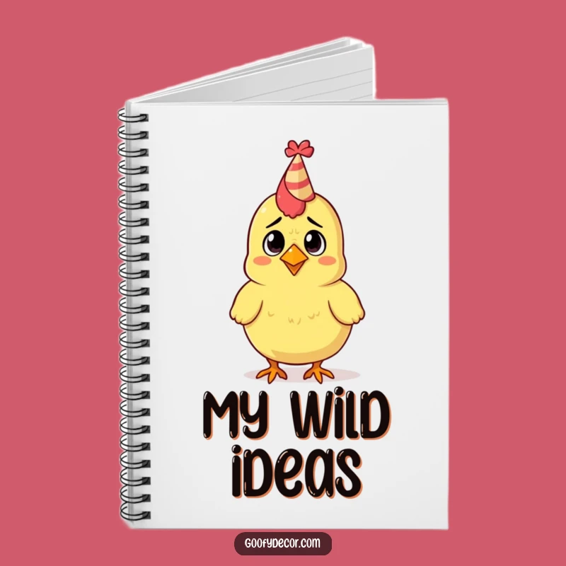 Funny Rubber Chicken Party Hat Notebook: Blank Confused Bird Journal, Ideal Funny Gift
