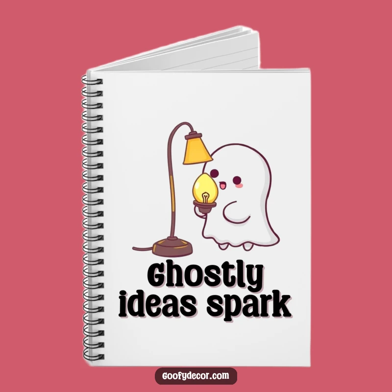 Funny Kawaii Ghost Tickling Lamp Notebook: Jot Down Your Spooky Thoughts