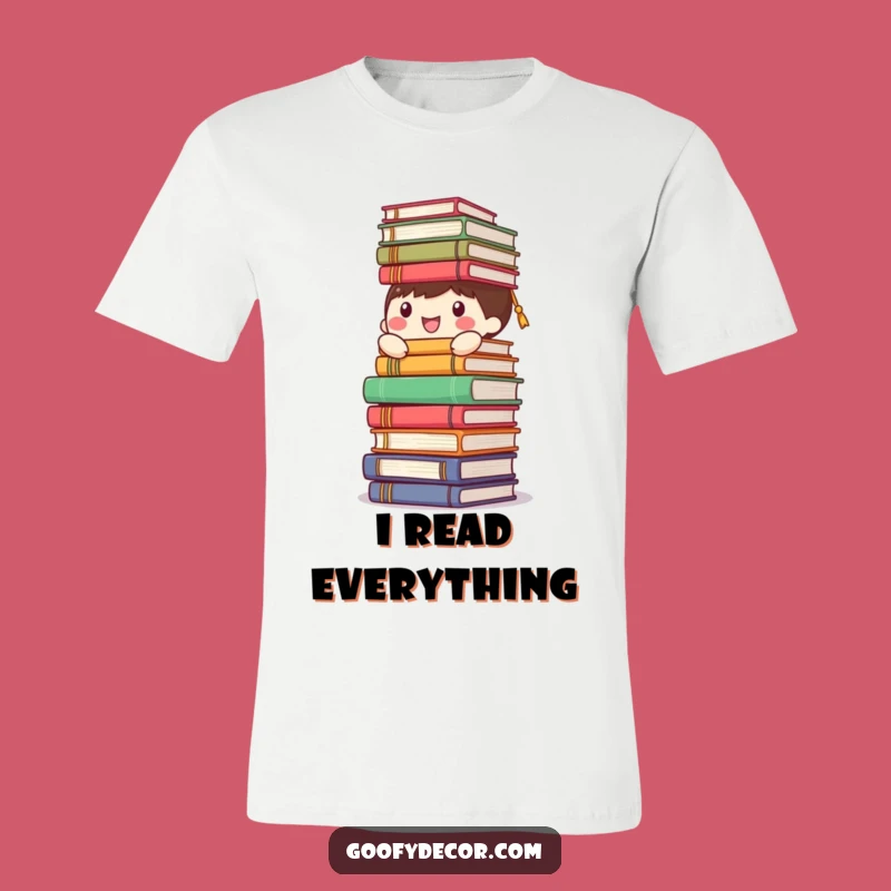 Funny Happy Character Book Balance Tee - Ideal Shirt for Avid Readers