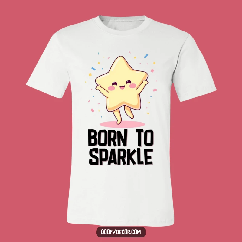 Funny Kawaii Star T-Shirt: Dancing with Confetti Celebration Style