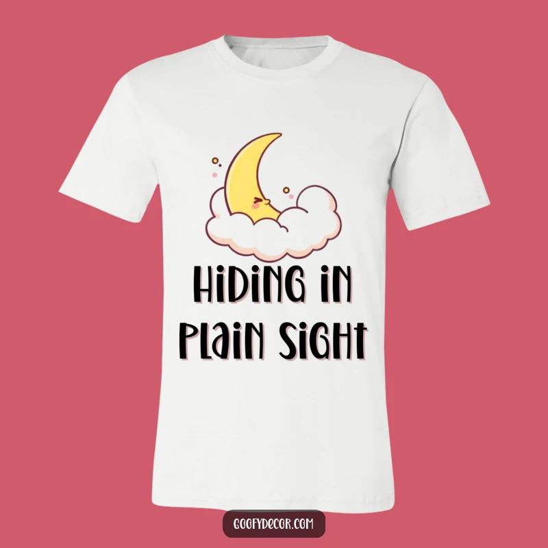 Funny Shy Moon T-Shirt - Cute & Cozy Night Sky Apparel!
