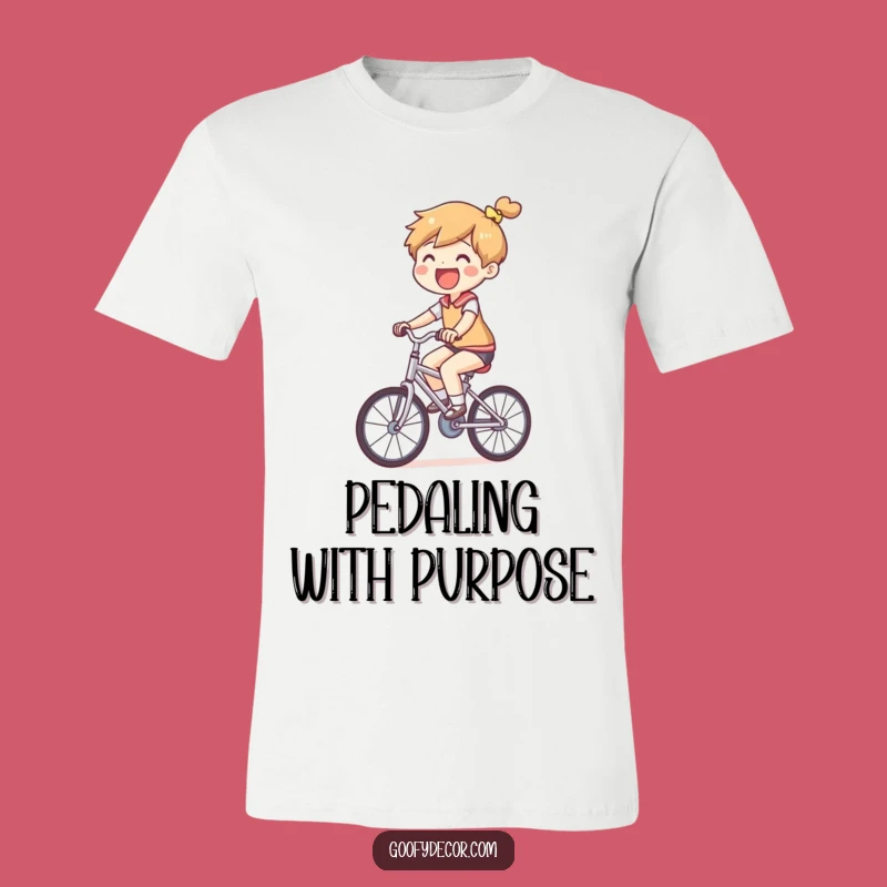 Funny Small Bicycle T-Shirt: Joyful Rider's Comical Journey