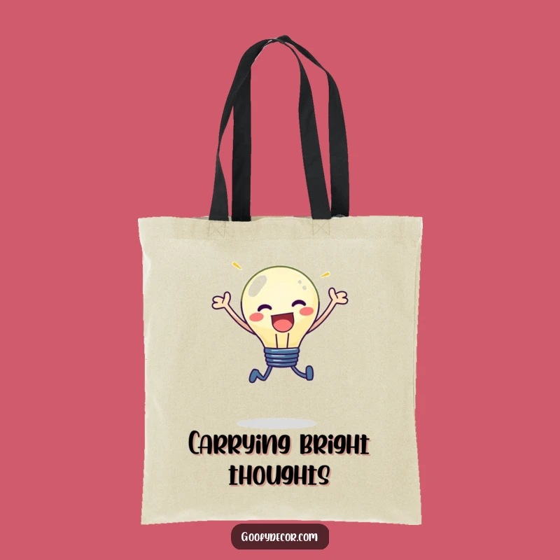 Funny Kawaii Lightbulb Leap Tote Bag: Carry Brightness & Joy - Perfect Gift!