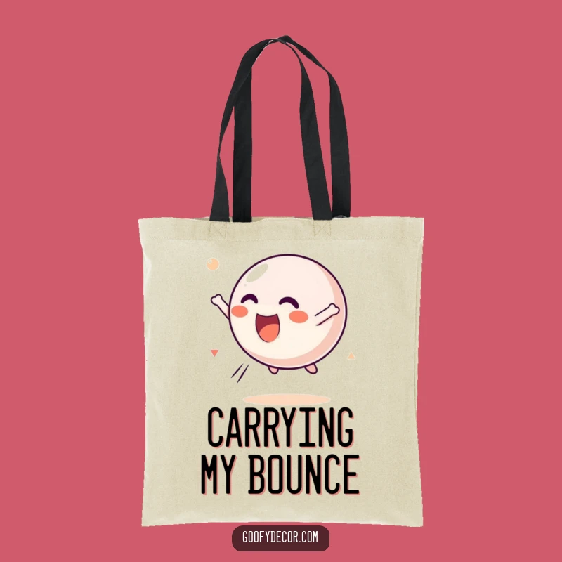 Funny Kawaii Bouncing Ball Tote Bag: Tumbling Character Carryall
