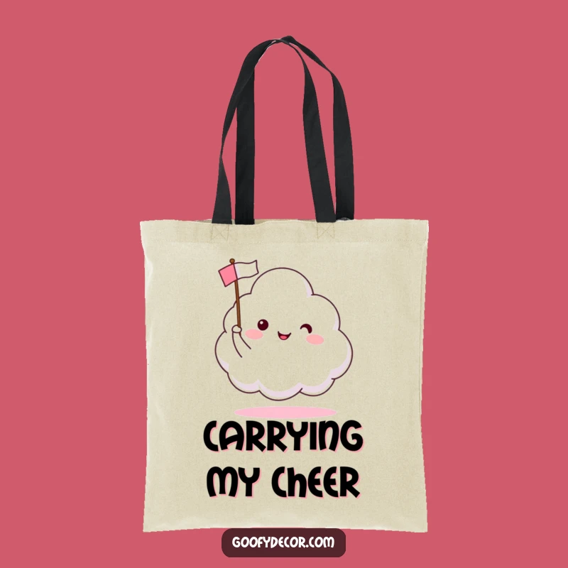 Funny Happy Cloud Tote Bag: Carry Joy with a Waving Flag, a Wonderful Gift