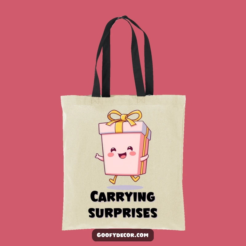 Funny Kawaii Gift Box Skip Tote Bag: Carry Your Cheer - Perfect Funny Gift!