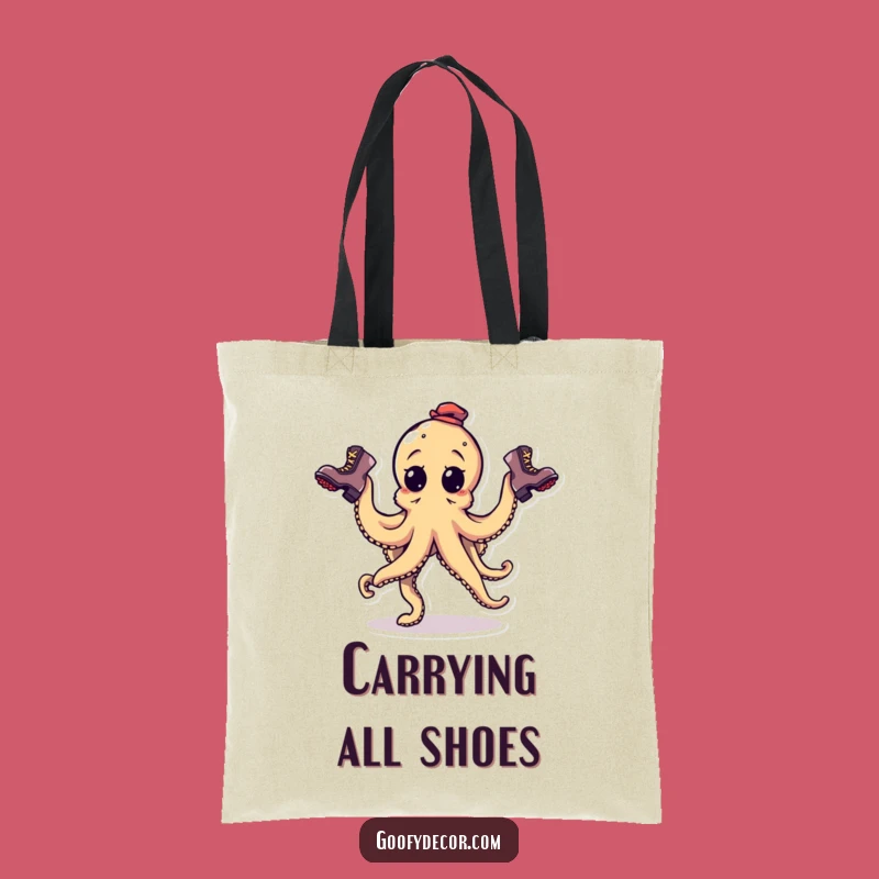 Funny Goofy Octopus Boot Juggling Tote Bag: Carry Your Chaos in Style