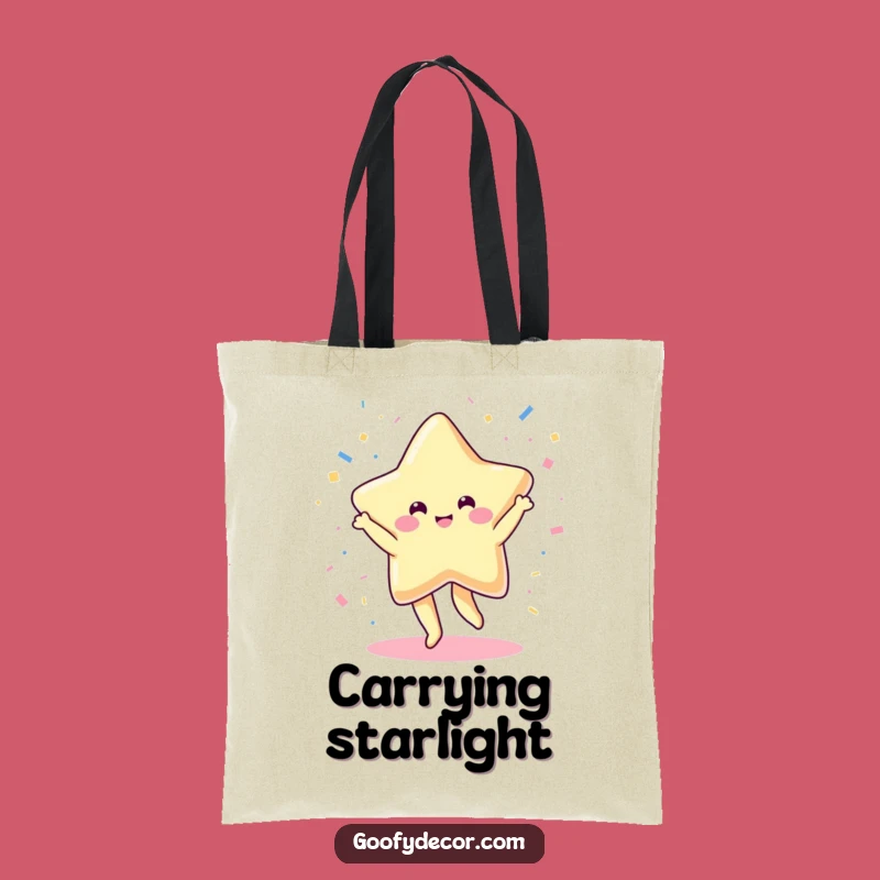 Funny Kawaii Star Tote Bag: Dancing Confetti Style Accessory