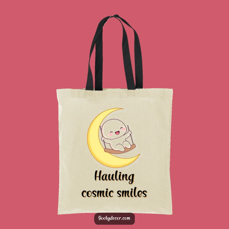 Funny Laughing Moon Tote Bag - Carry Celestial Vibes, Chic Gift