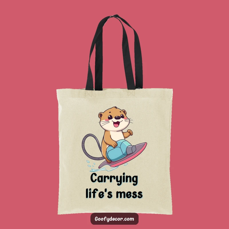 Funny Otter Surfing Tote Bag - Vacuum Cleaner Accessory Bag - Funny Gift