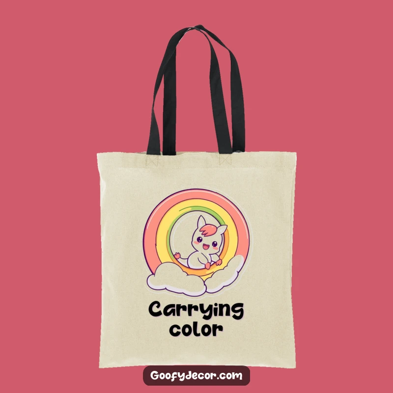 Funny Rainbow Character Sliding Tote Bag: Carry Your Colors and Fun