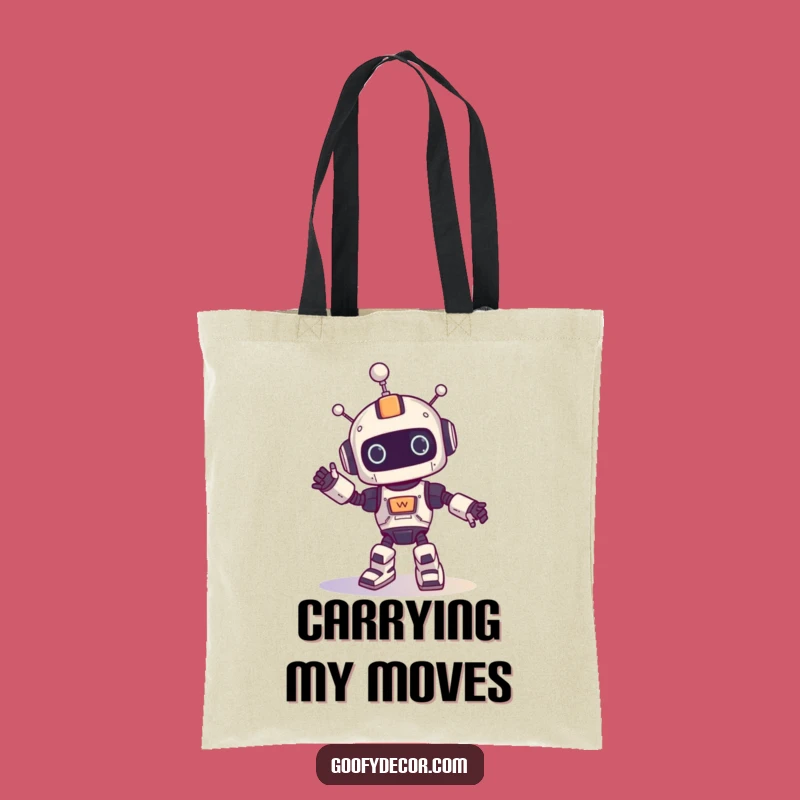 Funny Robot Tote Bag: Carry Your Day with Hilarious Spinning Dance Vibes, a Great Gift