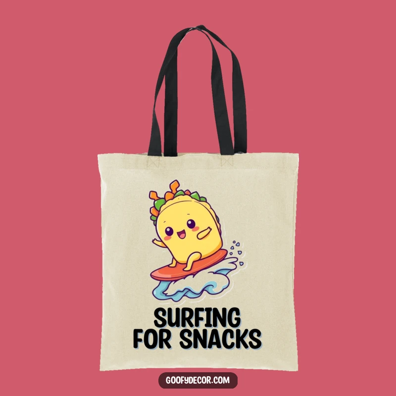Funny Kawaii Taco Surfer Tote Bag - Durable & Hilarious Beach Accessory Gift